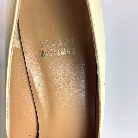 STUART WEITZMAN LEATHER CREAM NEUTRAL KNOT PUMPS - Picture 7 of 12